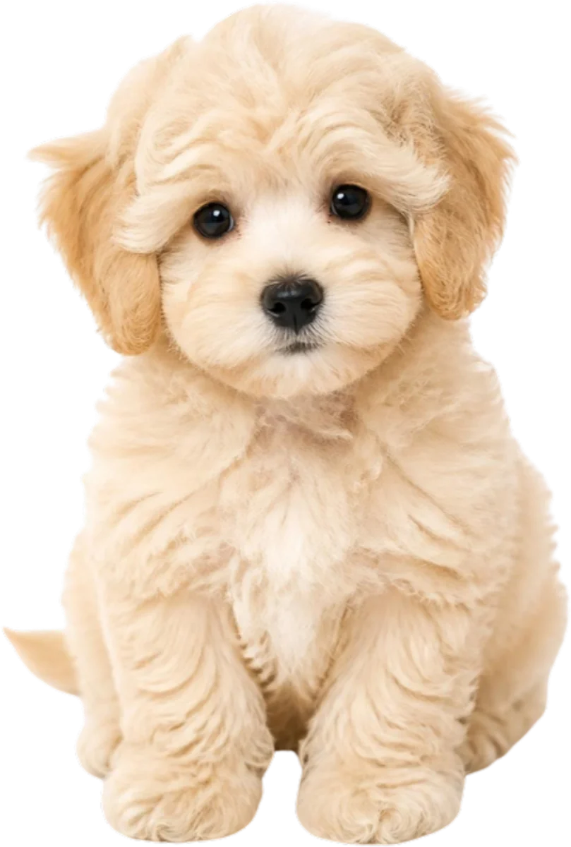 Fluffy cream puppy