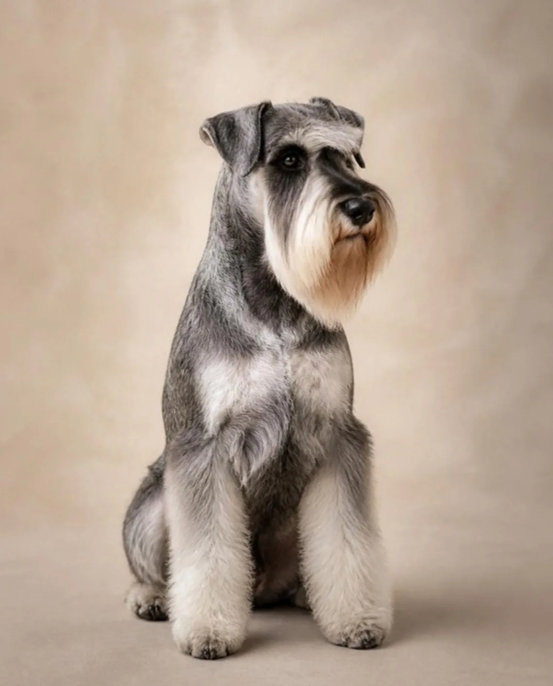 Schnauzer with a breed standard trim